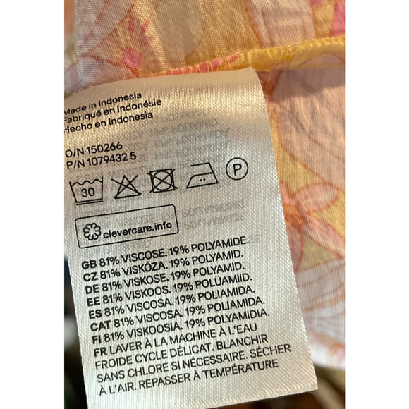 Women's XL H&M Yellow Floral Print Viscose Blend Light Sundress - Picture 5 of 5